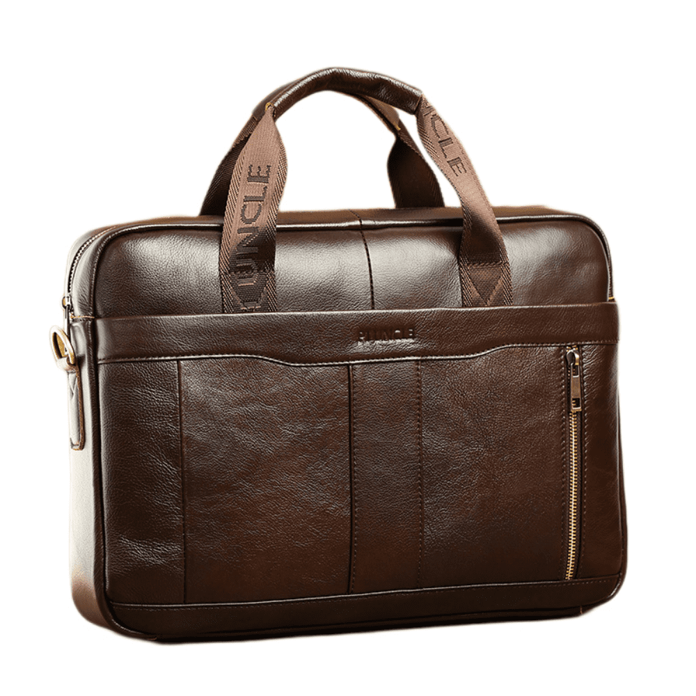Genuine Leather Men'S Briefcase Portable Messenger Briefcase Retro Men