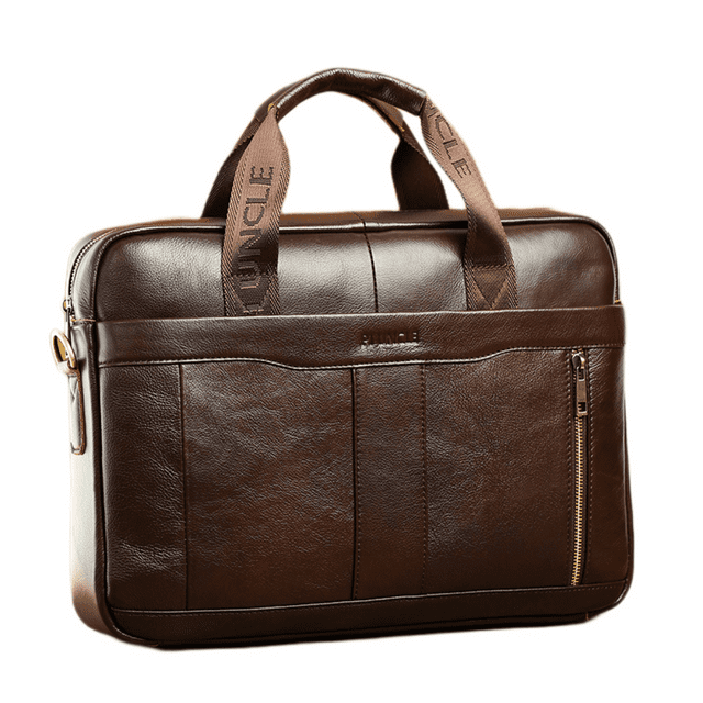 Genuine Leather Men'S Briefcase Portable Messenger Briefcase Retro Men