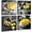 Kitchen, variant on Kitchen Wall Decor Black and White Yellow Wall Art Bread Cake Fruit Picture Canvas Print Paintings for Cafe Dining Room Restaurant Farmhouse Kitchen Decoration 12" Wx12 Hx4