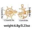 thumbnail image 2 of Cuff Links con diseño de ancla náutica y rueda de barco para hombre, 2 of 2