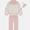Pink Floral, variant on Girls Quarter Snap Fleece Pullover and Pant Set, 2-Piece, Sizes 4-16