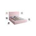 thumbnail image 2 of Meridian Furniture Bliss Solid Wood Tufted Velvet King Bed in Pink, 2 of 9