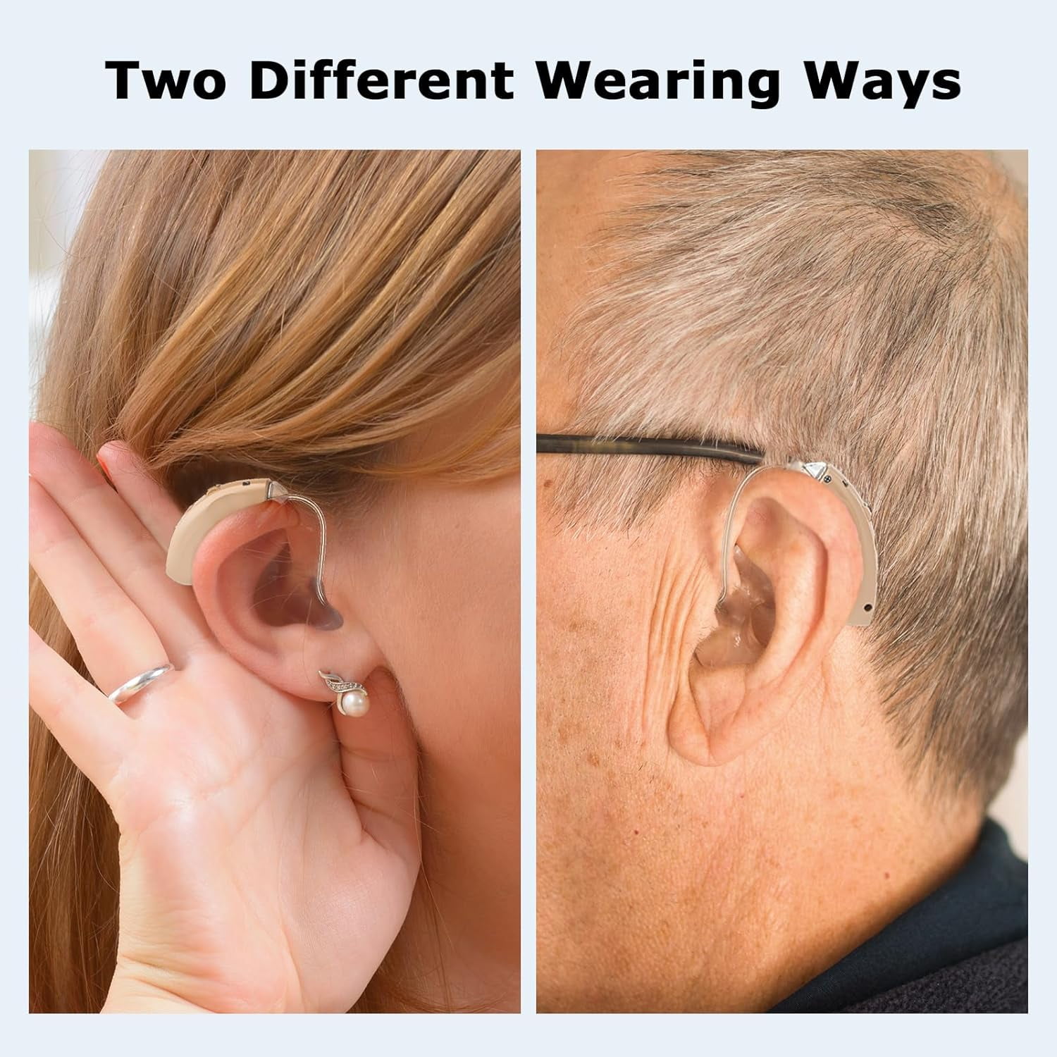Hearing Aids, Rechargeable Hearing Aid for Seniors Adults with Noise Cancelling, Digital Invisible Hearing Amplifier with Volume Control, Portable Charging Case