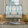 thumbnail image 2 of Yayeee Kitchen Curtains Tier Pair Light Filtering 27"x36" Rod Pocket Short Cafe Window Panel, Green Cute Rabbits, 2 of 7