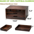 thumbnail image 2 of Organizador de escritorio DEAYOU Bamboo de 3 capas con 4 cajones, color nogal, 2 of 8