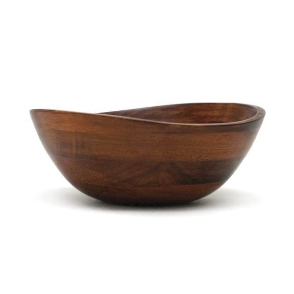 Lipper International 293 Cherry Finished Wavy Rim Serving Bowl for Fruits or Salads, Matte, Small, 7.5" x 7.25" x 3", Single Bowl