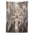 thumbnail image 3 of Ambesonne Marine Life Tablecloth Rectangular Table Cover, Compass Navy Ocean, 52"x70", Brown, 3 of 4