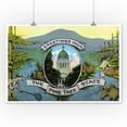 thumbnail image 1 of Maine - Greetings From the Pine Tree State, Scenic Views (12x18 Art Print, Wall Decor Travel Poster), 1 of 1
