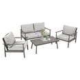 thumbnail image 2 of 4-Piece Aluminum Patio Furniture Set, Rustproof Outdoor Conversation Set with Loveseat, Armchairs and Coffee Table, 2 of 7