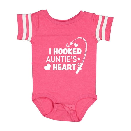 

Inktastic I Hooked Auntie s Heart with Fishing Rod Gift Baby Boy or Baby Girl Bodysuit