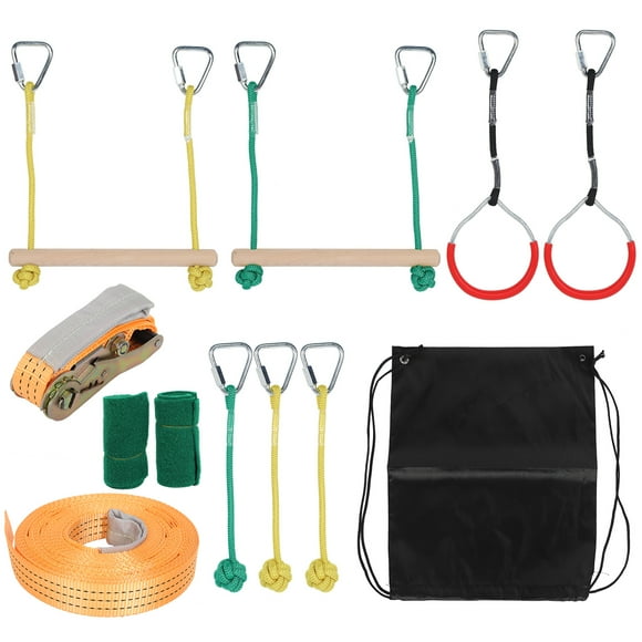 Peahefy Children Climbing Rope Set Anti-Slip Kids Obstacle Course Slackline Outdoor Fitness Equipment,Kids Climbing Slackline,Children Outdoor Fitness Equipment