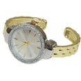 thumbnail image 2 of Blekon Collections Quartz Elegant Womens Rhinestone Bezel Stainless Steel Back Cuff Bangle Watch, 2 of 5