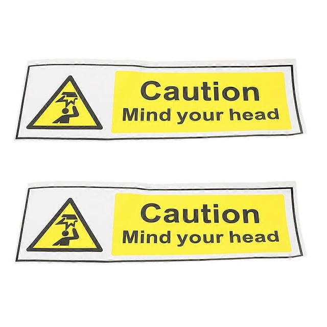 Self Adhesive Warning Signs 2Pcs Caution Stickers Suitable For Workshops Offering Yellow Color And PVC Construction