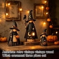 thumbnail image 4 of Vintage Primitive Witch Trio Halloween Decor, Set of 3 Rustic Wooden Witch Figurines Farmhouse Halloween Tabletop Decorations for Mantel Shelf Desk Home Fall Party Decor Gift, 4 of 6