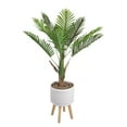 thumbnail image 3 of Flora Bunda CS2755-WH 4 ft. Areca Palm Planter on Wood Stand, White, 3 of 5