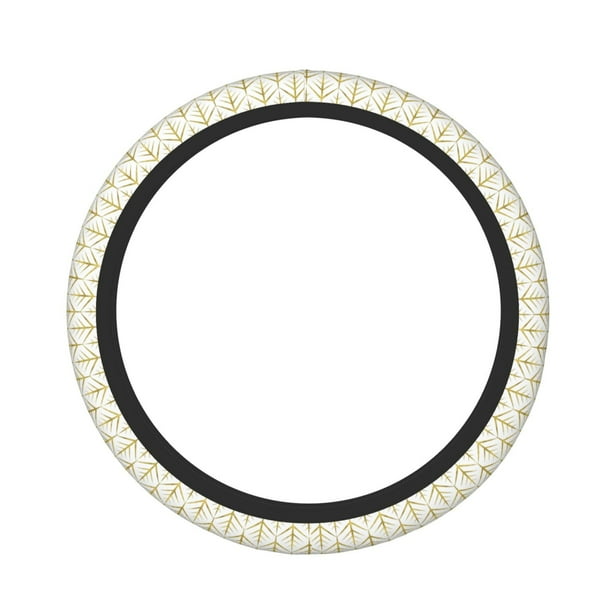 Balery White And Gold Geometry Fundas elásticas antideslizantes para volante, funda protectora universal para hombre y mujer, 15 pulgadas, accesorios para coche.