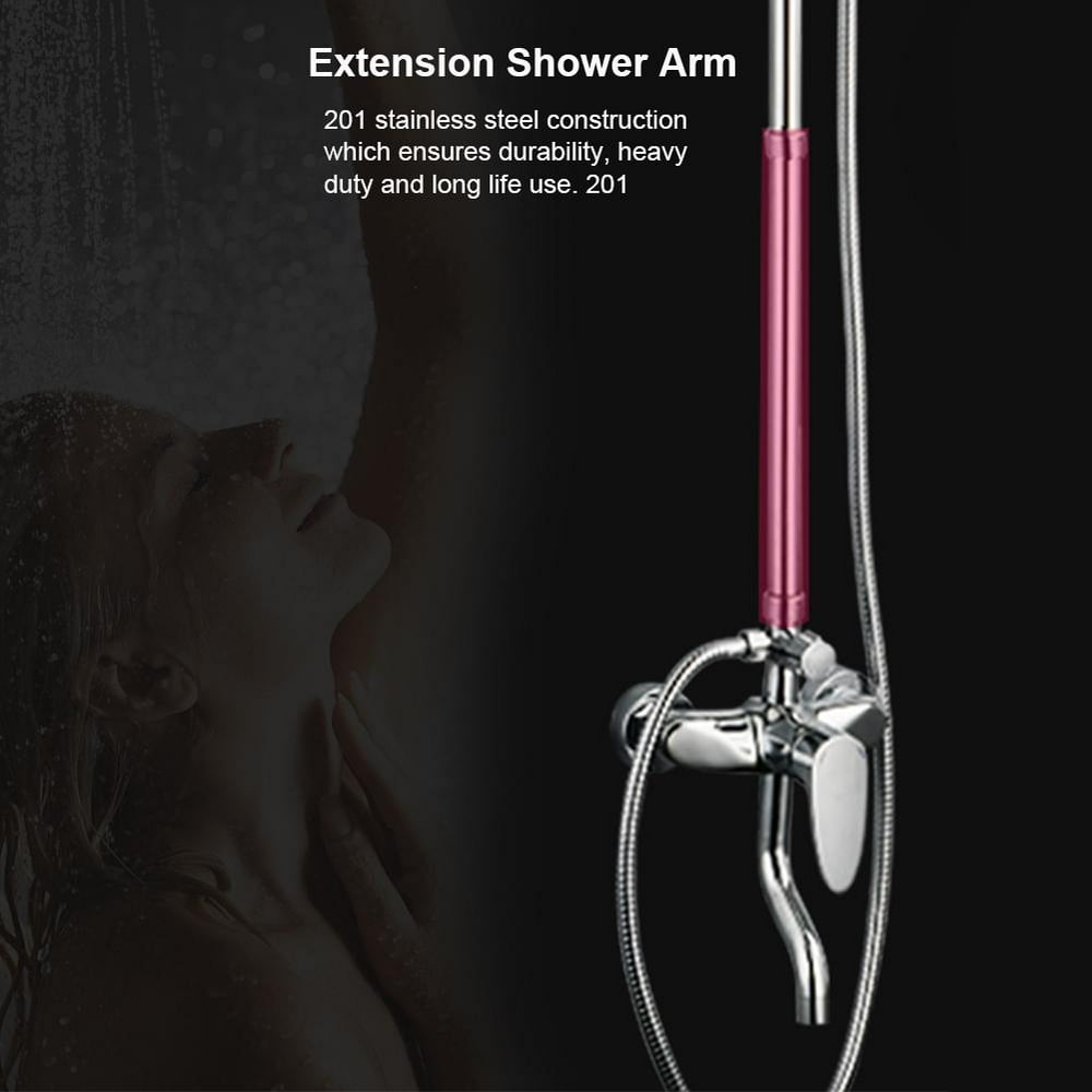 Tebru Extension Shower Arm Stainless Steel Extender Tube Shower Head