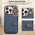 thumbnail image 6 of Decase Wallet Case for iPhone 13, for Women Men,Premium PU Leather Retro Style Magnetic Closure Card Slots Back Flip Cover Shockproof with Ring Kickstand,Blue, 6 of 7