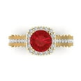 thumbnail image 2 of 2.7 ct Brilliant Round Cut VVS1 Pink Tourmaline 14k Yellow Solid Gold Halo Solitaire with Accents Wedding Bridal Anniversary Engagement Ring size 6.5, 2 of 7