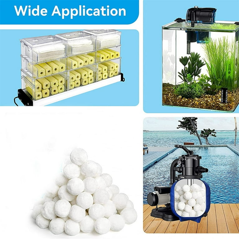 Pool (Equals Sand Pool 0.7 Filter Fiber Balls lbs 25 Filter Filter Filters Loyerfyivos Eco-Friendly Swimming for Media Pool lbs Sand)