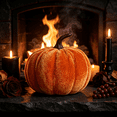 thumbnail image 4 of Velvet Pumpkins, Artificial Fall Pumpkin, Orange Farmhouse Decor for Table Centerpiece Mantel Shelf, Indoor Halloween Decorations for Thanksgiving Home Displays Fall Decor, 4 of 5