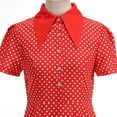 thumbnail image 4 of UPPADA Women's Classic Tea Dress Short Sleeve Swing Cocktail Party Dresses 1950s Retro Vintage Polka Dot 1950s Rockabilly Prom Midi Dress, 4 of 5