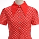 thumbnail image 2 of TaTaai Womens Casual Vintage Polka Dot Print Stand Collar Short Sleeve Button Down Flared Dress Elegant Fashion Lightweight Spring Summer Outfits Gift, 2 of 4