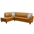 thumbnail image 4 of WRTEYEUI Convertible Sectional Sofa Couch, Faux Leather 4 Seat L-Shaped Sofa Set Modular Sofa Sleeper for Home, Living Room and Office, Diamond Pattern, Ginger, Left, 4 of 4