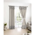 thumbnail image 3 of Blue Flower Blackout Curtains for Bedroom/Living Room, Thermal Insulated Kitchen Curtains, Spring Farmhouse Country Floral Plant Beige Grommet Darkening Window Treatment Drapes 52"x84"x2, 3 of 8