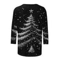 thumbnail image 5 of Womens Casual Christmas 3/4 Sleeve Tee Shirts Women Sweatshirt With Zipper Long Sweaters Trendy Zip Up Sweatshirt Cotton Fall Tops, 5 of 5