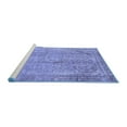 thumbnail image 2 of Ahgly Company Machine Washable Indoor Square Abstract Blue Modern Area Rugs, 7' Square, 2 of 4