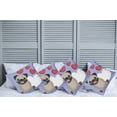 thumbnail image 6 of Ambesonne Pug Throw Pillow Cover 4 Pack, Happy Dog with Hearts, 18", Pale Brown Red, 6 of 6