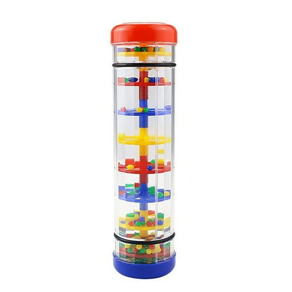 Bâton de Pluie pour Bébé Jouets pour Enfants : Bâton de Pluie Sensoriel de 8 Pouces Hochet Jouets pour Bébés Shaker Tubes de Pluie Instrument de Musique -Rouge