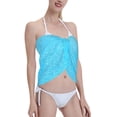 thumbnail image 4 of Disketp Sky Blue Glitter Women Swimsuit Cover Up Short Chiffon Summer Beach Sarong Bikini Wrap Skirt Bathing Suit, 4 of 7