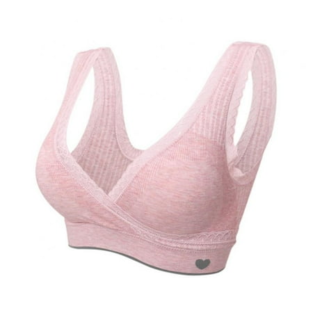 LAST CLANCE SALE! Nursing Sleep Bra Breastfeeding Bras Wireless Maternity Wide Band Shoulder Straps Bra  Red  42/95BCD