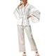 thumbnail image 2 of INSPIRAR CHIC Conjunto de Pijama de Satén de Seda para Mujeres, Kimono de Damas de Honor, Fiesta de Boda, Manga de Campana, Color Blanco, 2 of 4