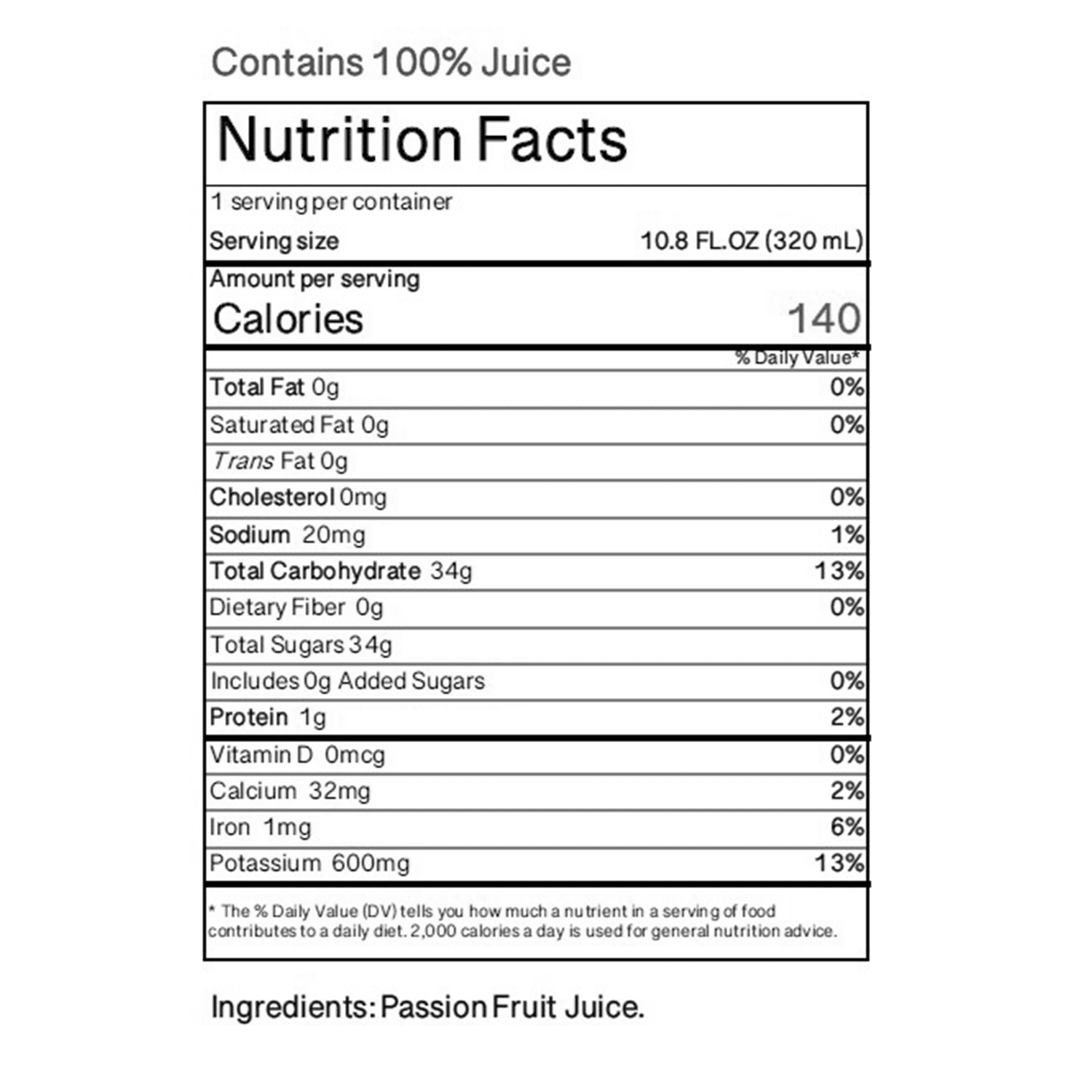 Namai Pure Passion Fruit Juice, All Natural,  10.8 fl oz Can, 24 Count