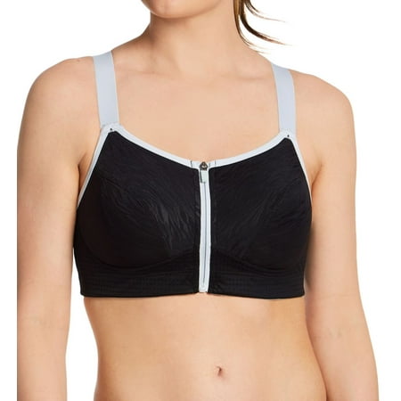 

Women s Parfait P6052 Wave Front Zipper Sports Bra (Black 40G)