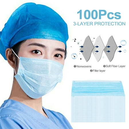 100pcs disposable 3-layer masks 100pcs disposable 3-layer masks