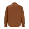 thumbnail image 3 of ohmzyzo Men's Casual Shirt Jackets Lightweight Shacket Coats Quilted Button Down Jackets Turndown Collar Solid Color Tops with Pockets Brown XXL, 3 of 8