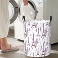 thumbnail image 4 of Goofa Lavender Flowers Printed Circular Hamper,Laundry Basket with Handles,Storage Baskets Foldable,Large Capacity Laundry Hamper-Small, 4 of 8