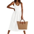 thumbnail image 2 of Summer Women's Spaghetti Strap Dress Backless Casual A-Line Suspender Dress with Pockets, 2 of 7
