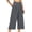 Dark Gray, variant on Womens Solid Color High Waist Pleated Wide Leg Capri Pants Loose Casual Cropped Trousers with Side Pockets Beige XL(XL)