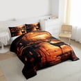 thumbnail image 3 of Castle Fairy Safari Deer 3-Piece Full Size Comforter Sets for Teens Boys Men,Autumn Sunset Bedding Comforter Set,Woodland Animal Lightweight Bedding Sets,Microfiber Bedroom Decor, 3 of 8