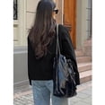 thumbnail image 7 of Womens Loose Crop Pea Coat Wool Blend Short Overcoat Casual Stand Collar Winter Outerwear, 7 of 7