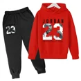 thumbnail image 5 of Conjunto de 2 piezas de sudadera con capucha y pantalón para niño, moda informal de primavera y otoño, conjunto de chándal para niño, 5 of 5