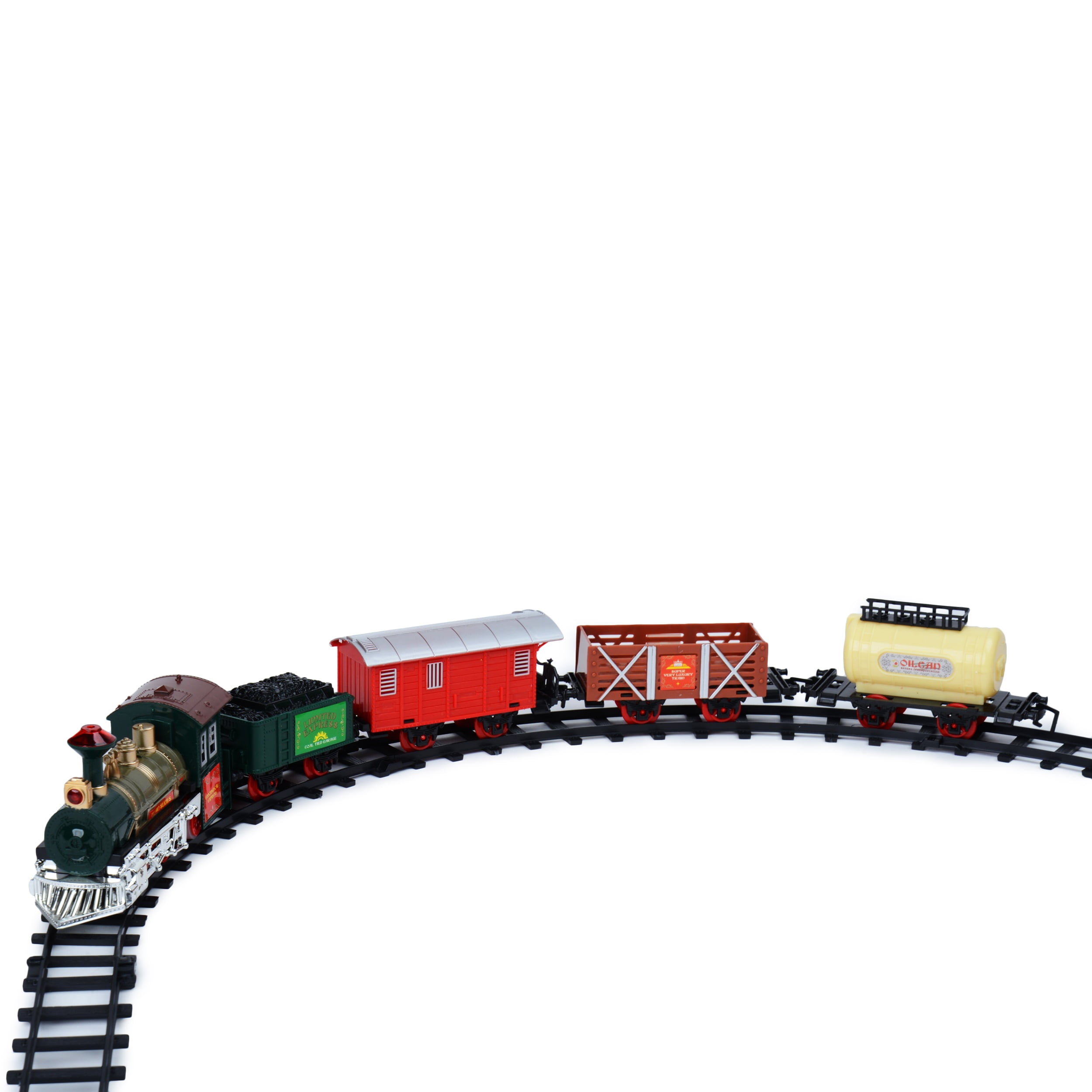 Toy Train Set for Kids, Battery Operated Train with Sounds and Lights, Santa Claus Christmas Holiday Train for Under The Tree, Great Gift Idea for Boys Girls Toddlers