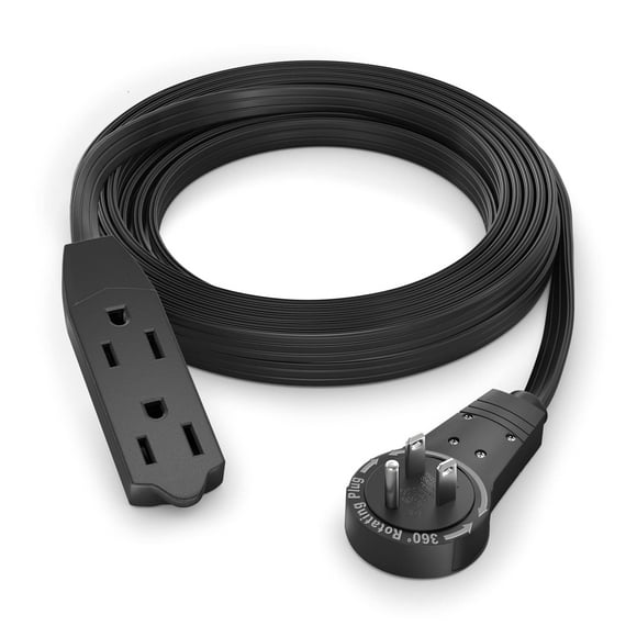 Cable de extensión Maximm Cable, enchufe plano giratorio de 360° de 10 pies