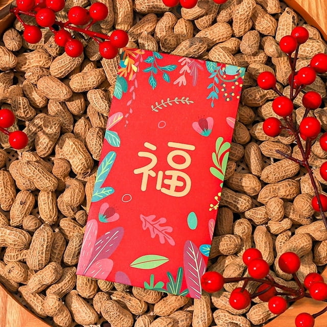 Xiao Hua Sobres rojos de Año Nuevo Chino, 12 sobres para dinero en efectivo, bolsillo de la suerte para Navidad - C09