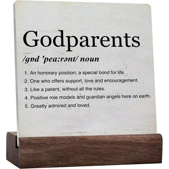 Godparents Gifts From Godchild Godparents Definition Art Ceramic Table Sign Decor Desk Decorative Sign Home Office Decoration For Table Shelf